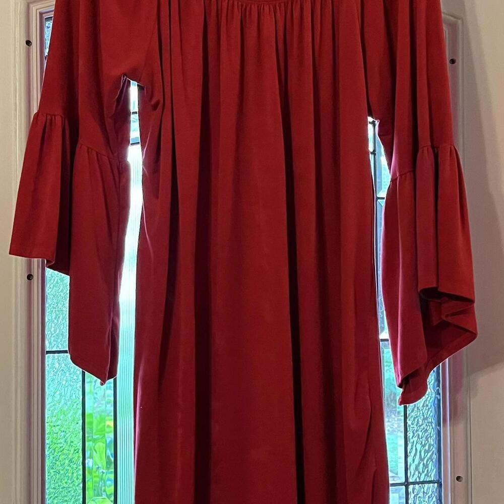 Chic Red Bell Sleeve Dress